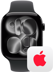 Un Apple Watch junto al logo de AppleCare+